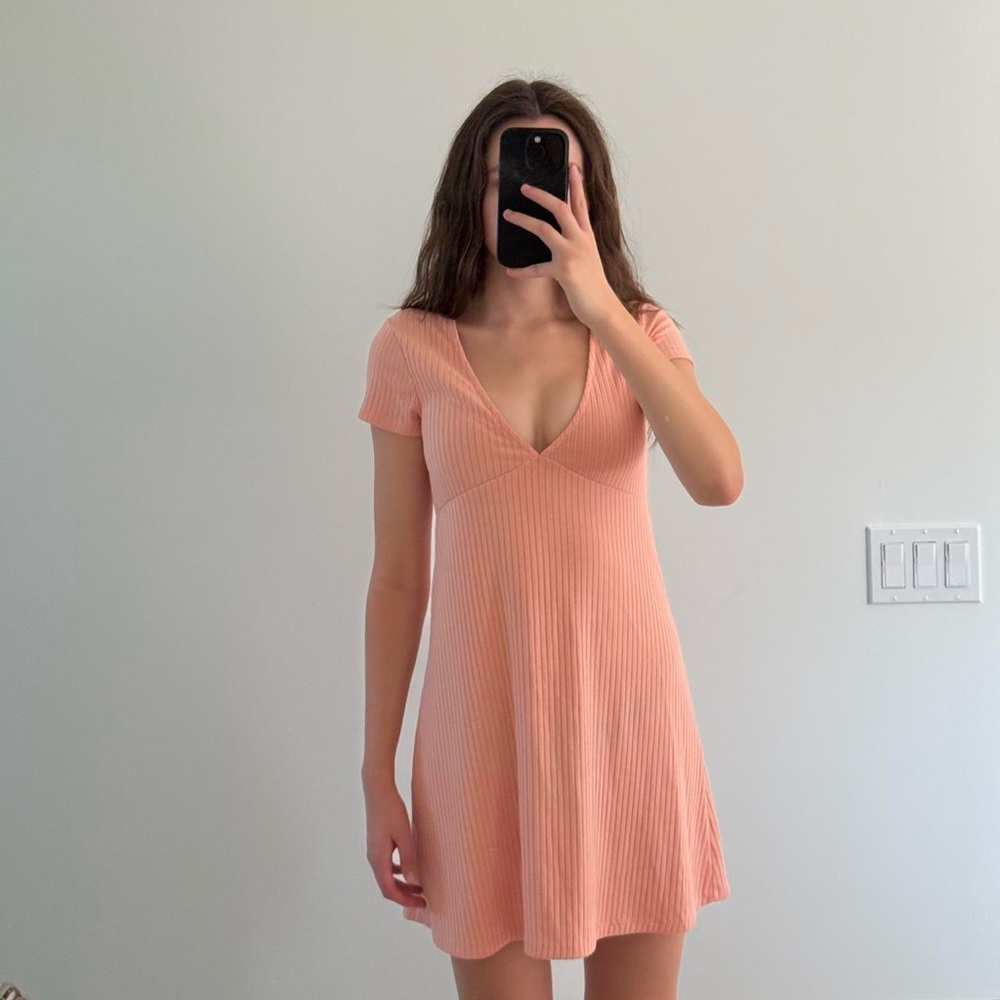 Forever21 Peach Short Sleeve Dress